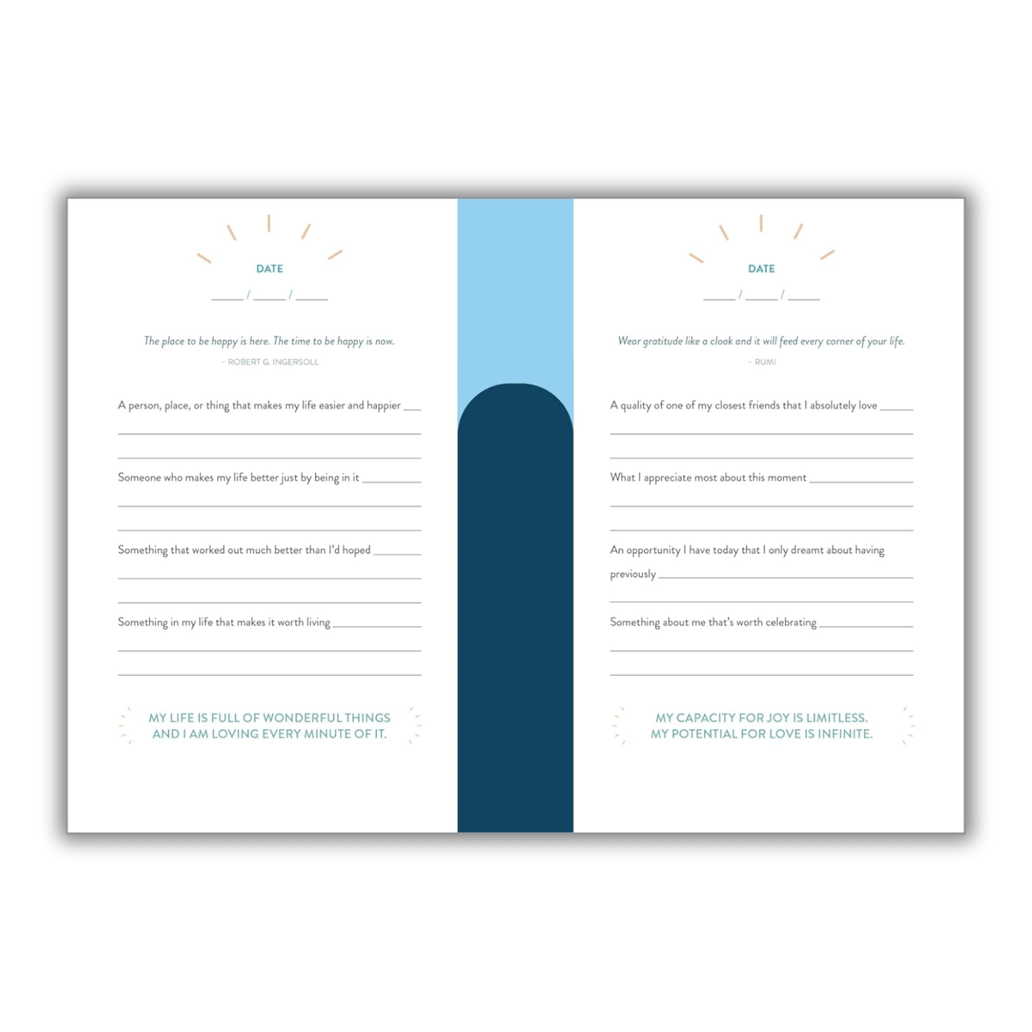 1Happiness Five Minute Gratitude Journal Daily Positivity