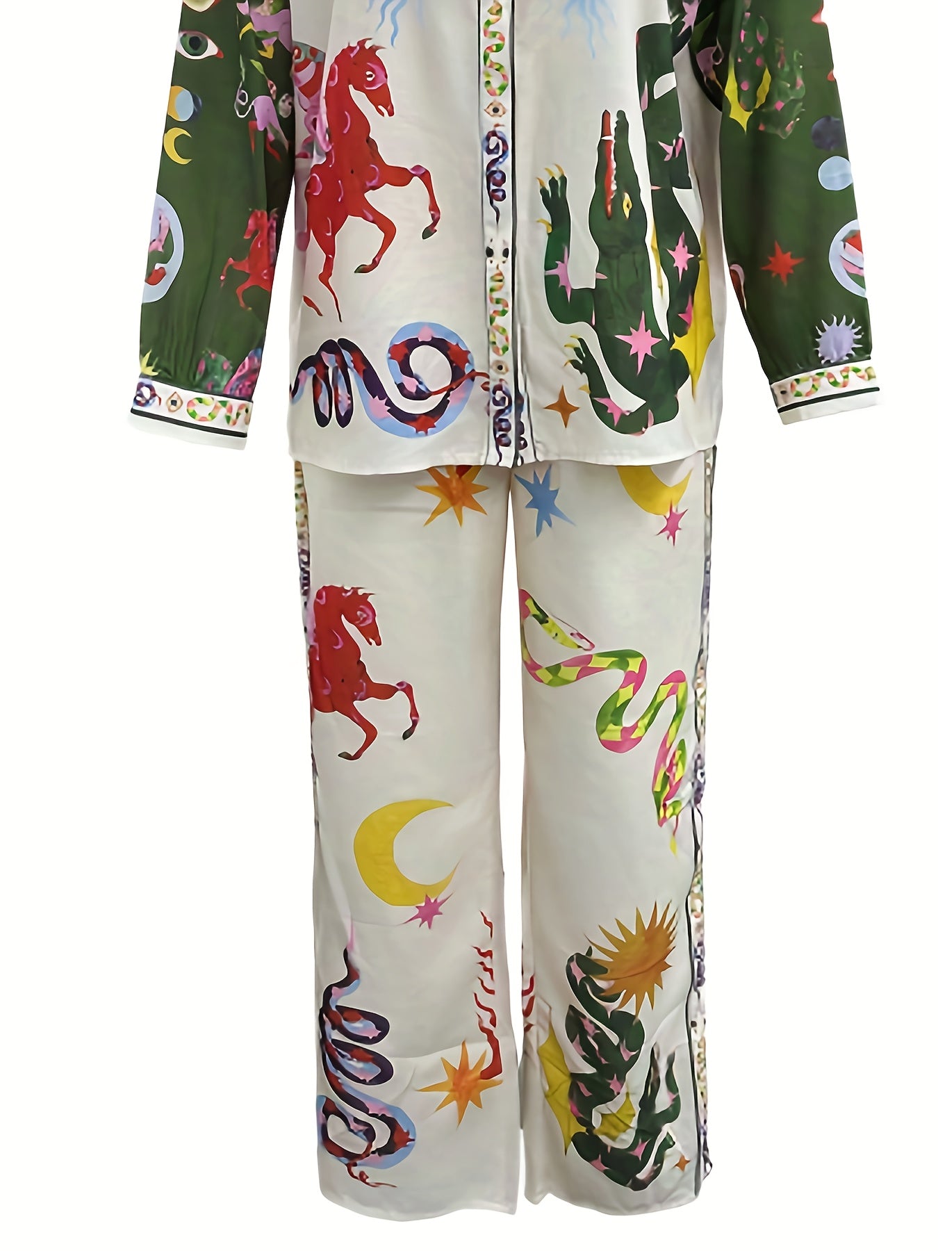 Blossom And Radiate Women's Print Shirt And Pants Set