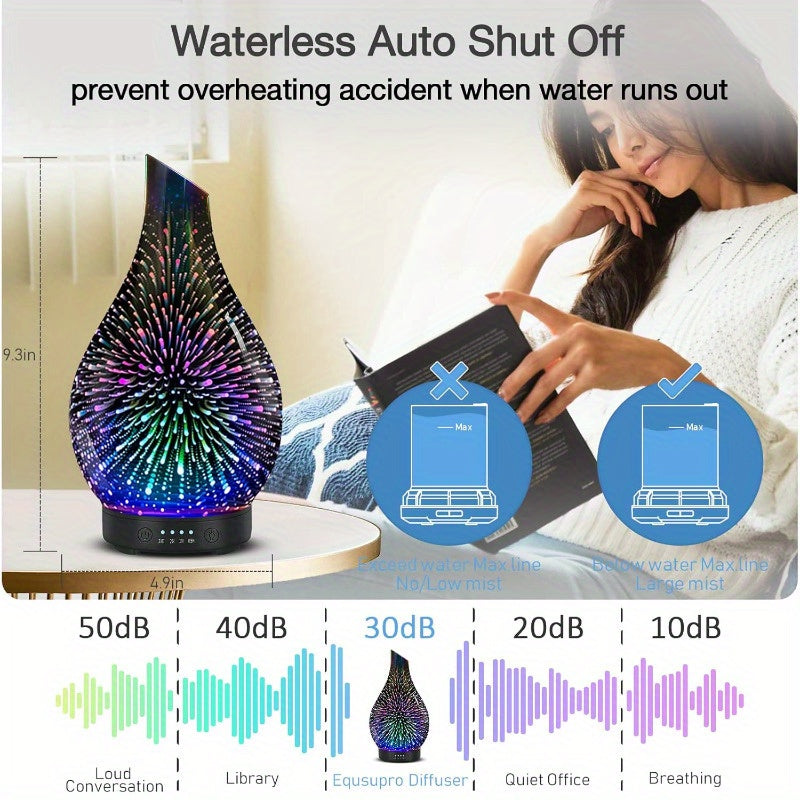 USB Powered Essential Oil Diffuser With Soundwave Lighting
