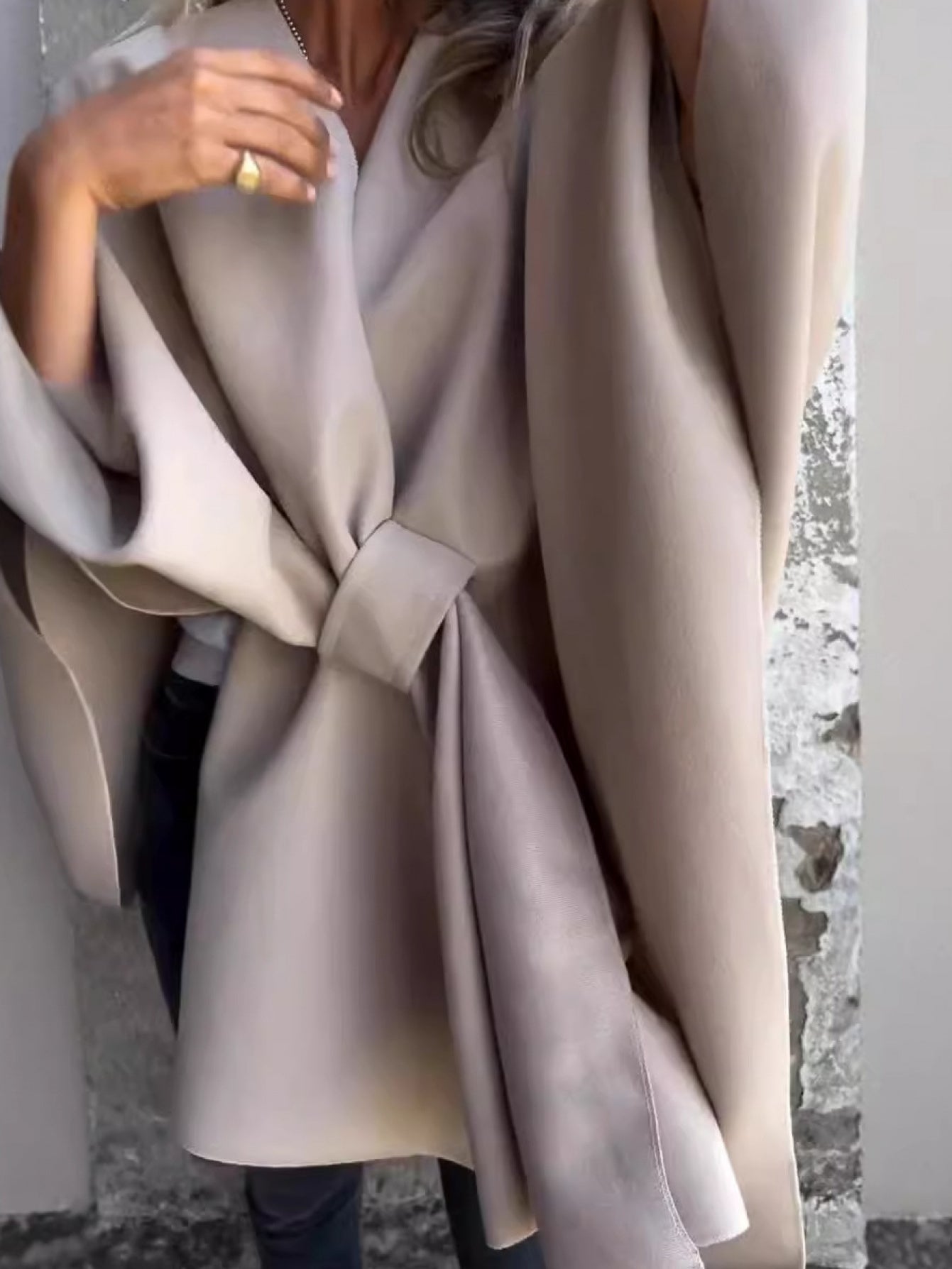 SCACTO Women Elegant Boho Cape Coat Soft Shawl Wrap