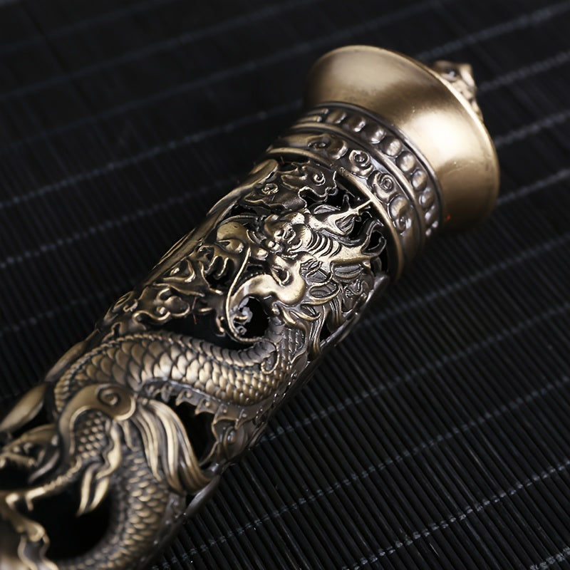 Buddha Heart Sutra Metal Incense Burner Vertical Pillar