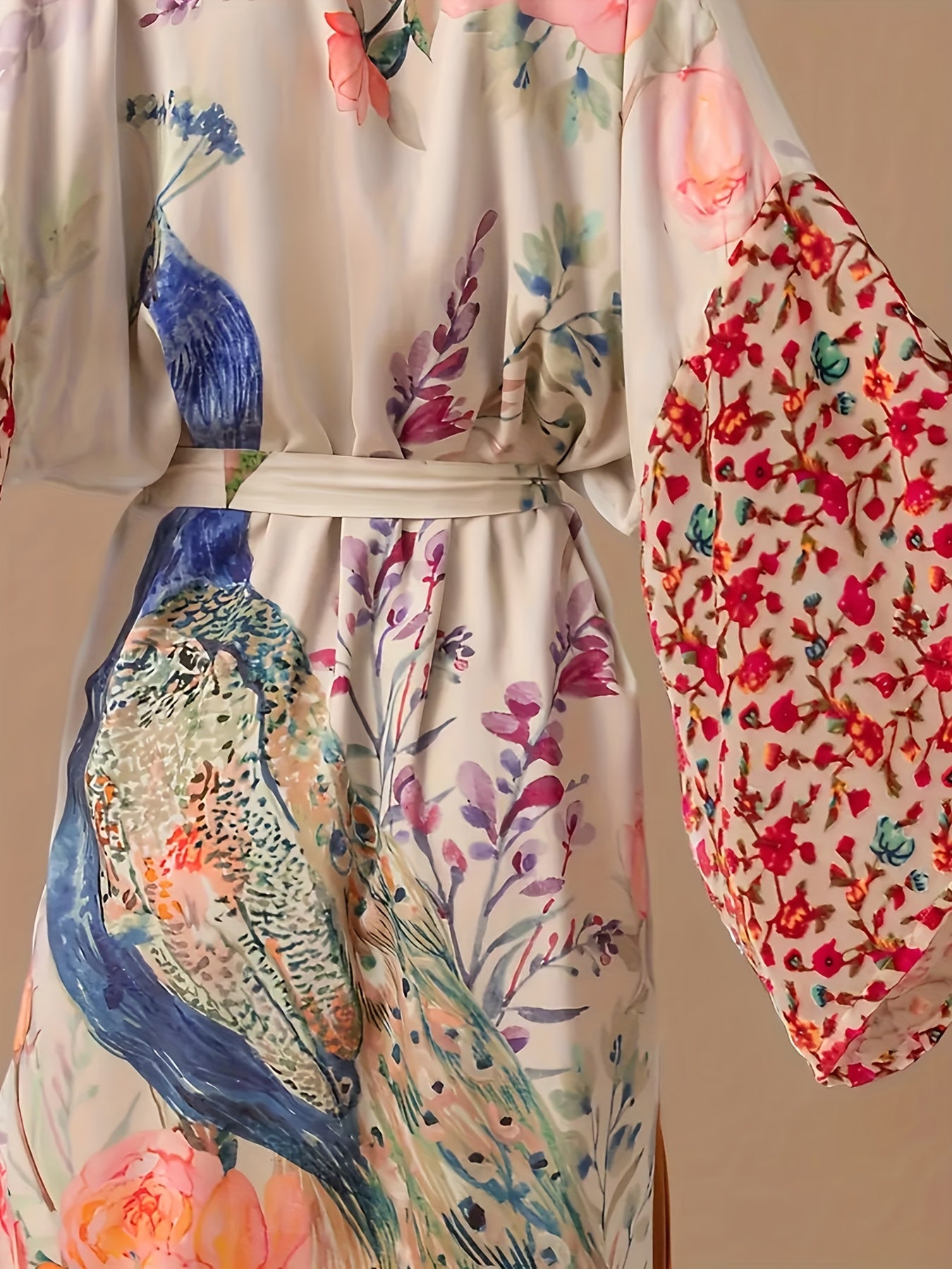 Peacock Print Sun Protection Jacket For Women Beach Cover Up