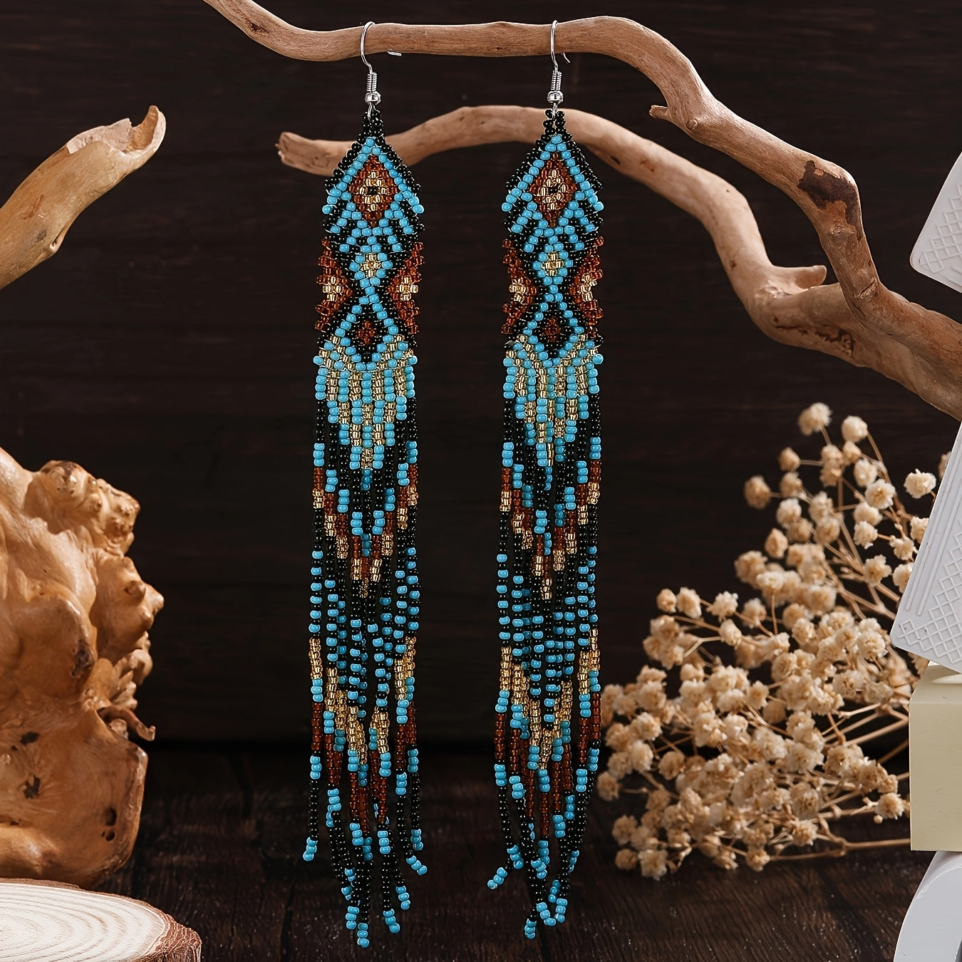 Blossom And Radiate Bohemian Dangle Earrings Beaded Jewelry