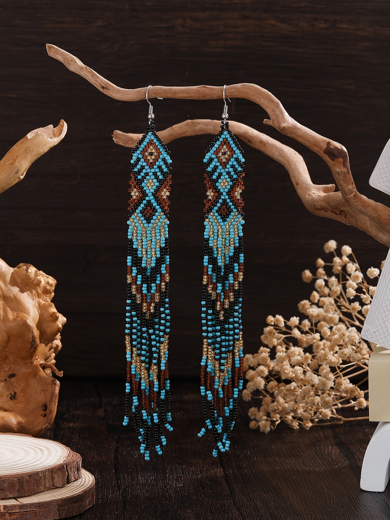 Blossom And Radiate Bohemian Dangle Earrings Beaded Jewelry
