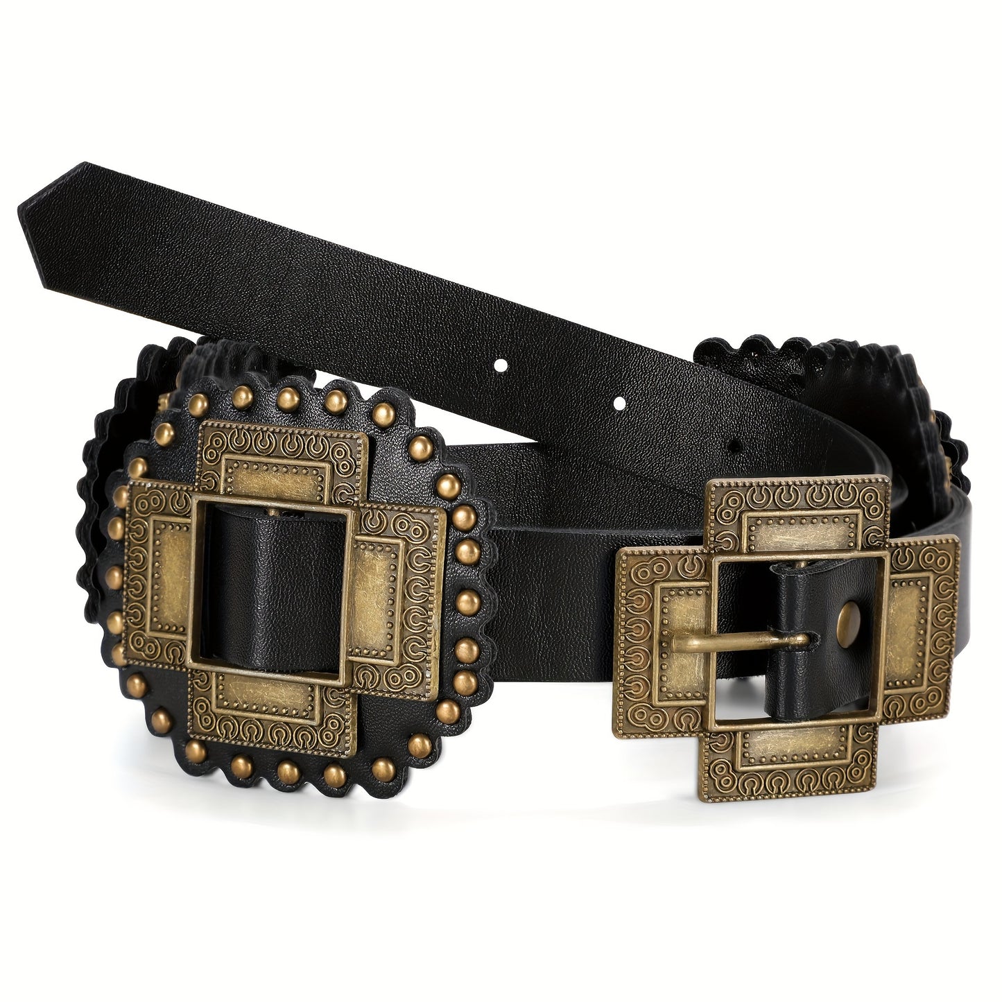 SUOSDEY Western Cross Buckle PU Belt For Women Fashion