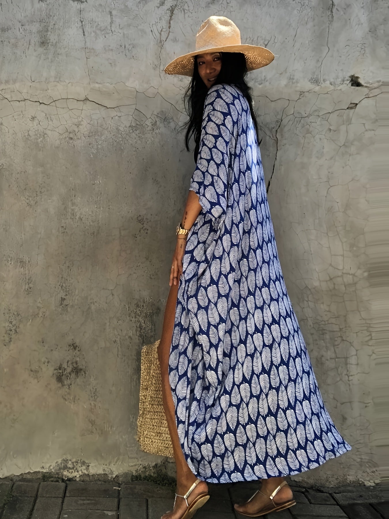 Boho Tie Dye Cardigan Beach Dress For Women Casual