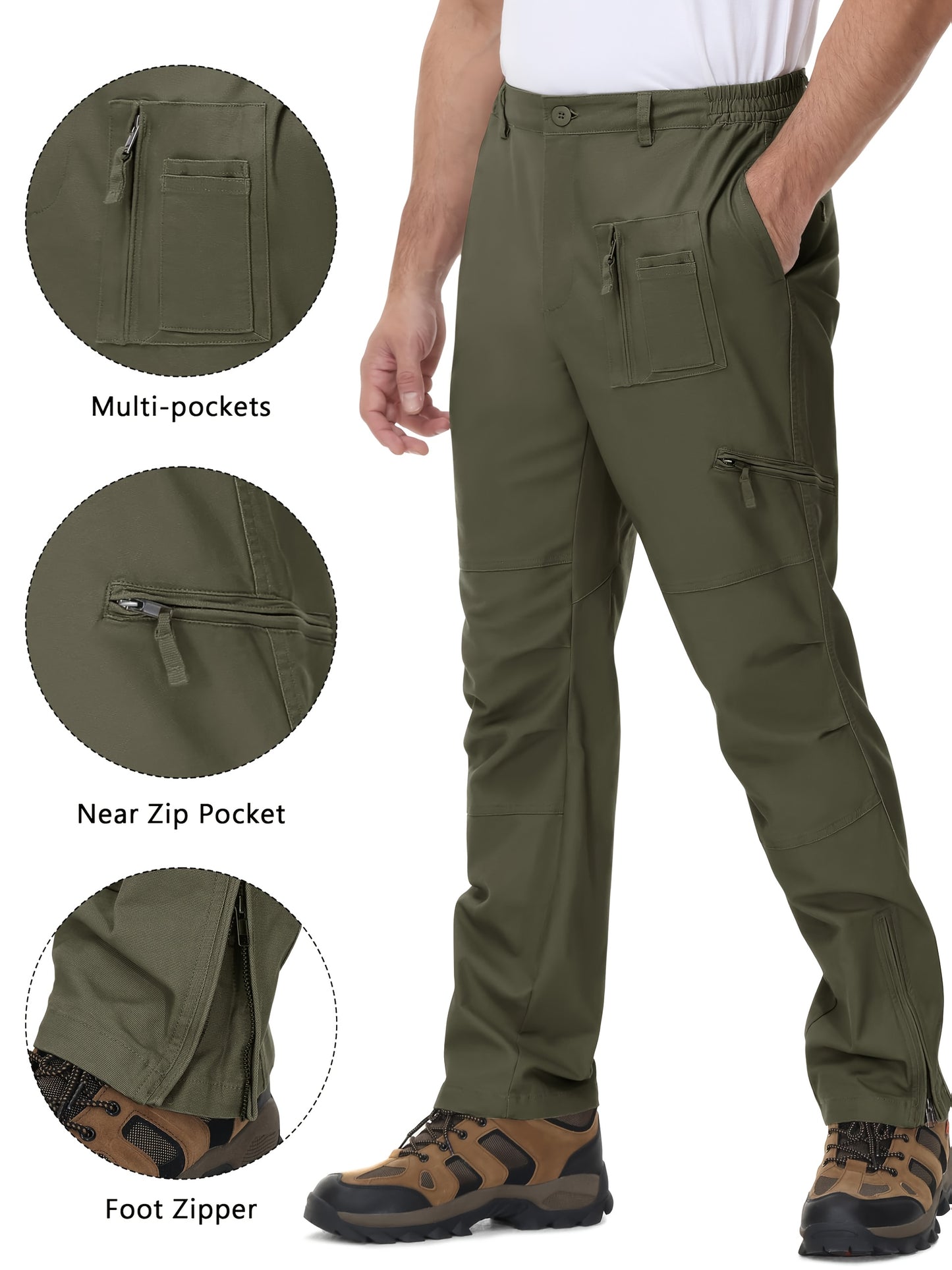 Magnivit Mens Cargo Pants Spandex Scratch Resistant Pockets