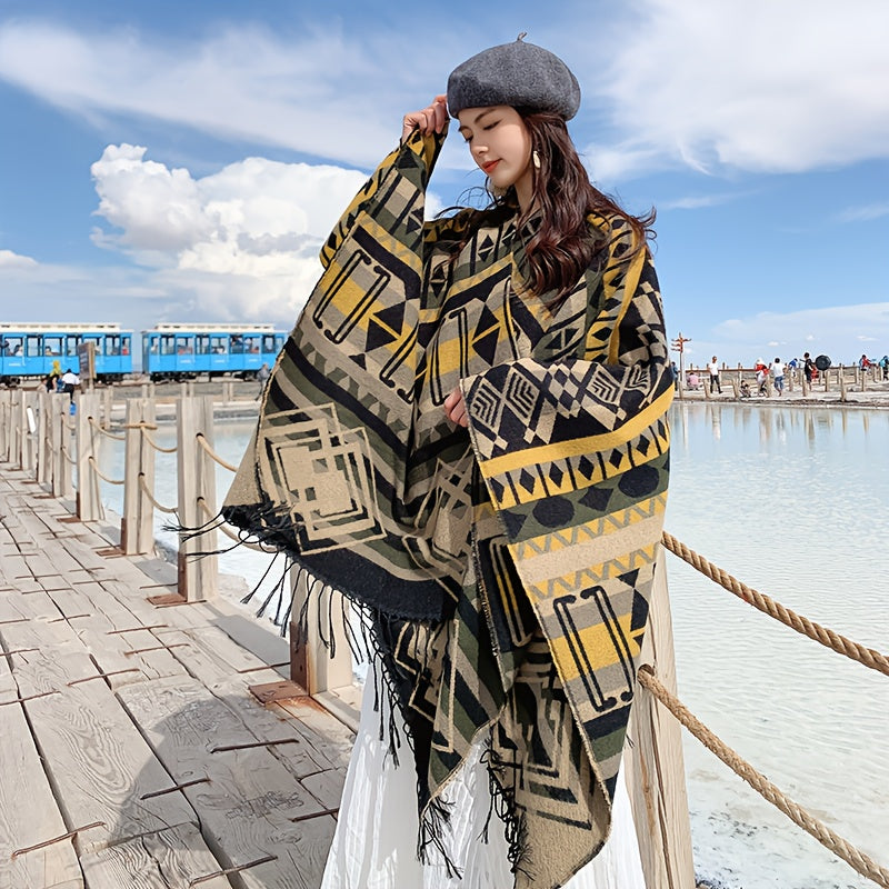 Ethnic Style Shawls and Hooded Cloaks for Autumn Winter