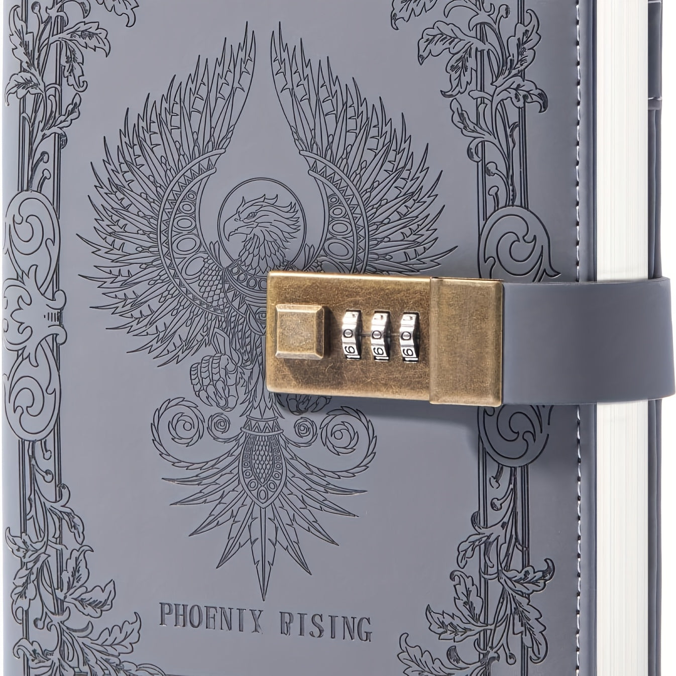 Zodiac Moon Journal With Lock Faux Leather Notebook