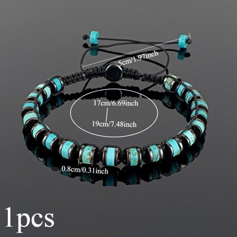 Bohemian Braided Stone Bead Bracelet Handmade Jewelry