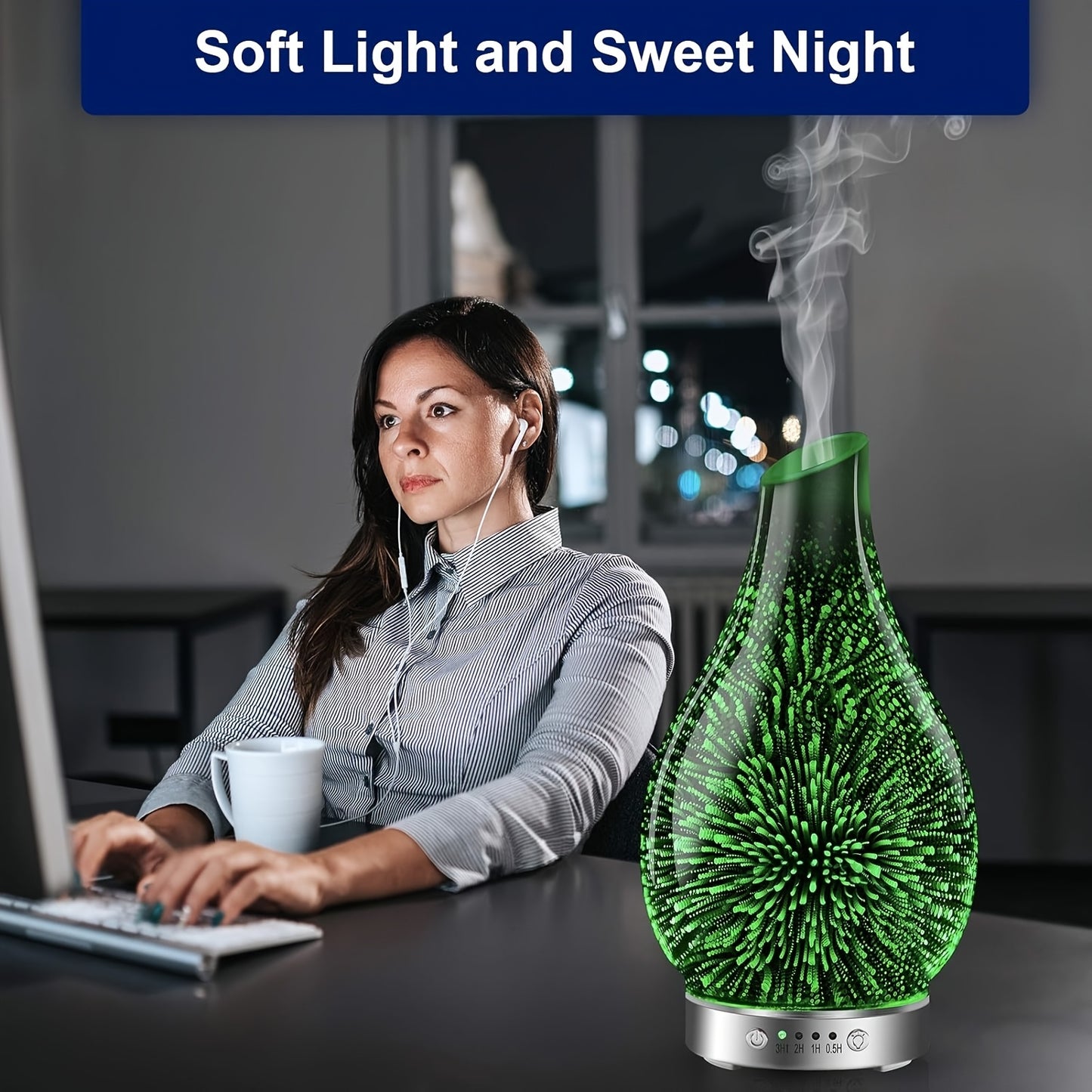 Soundwave Glass Essential Oil Diffuser With Auto Shutoff