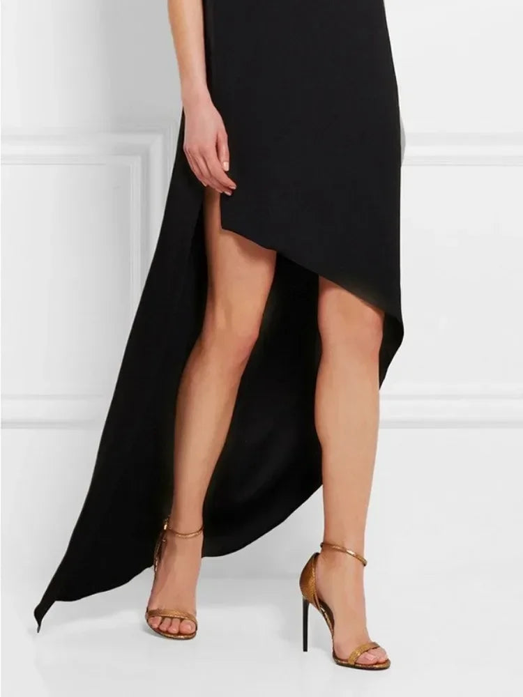 OSHOPLIVECN Women's One Shoulder High Low Evening Gown