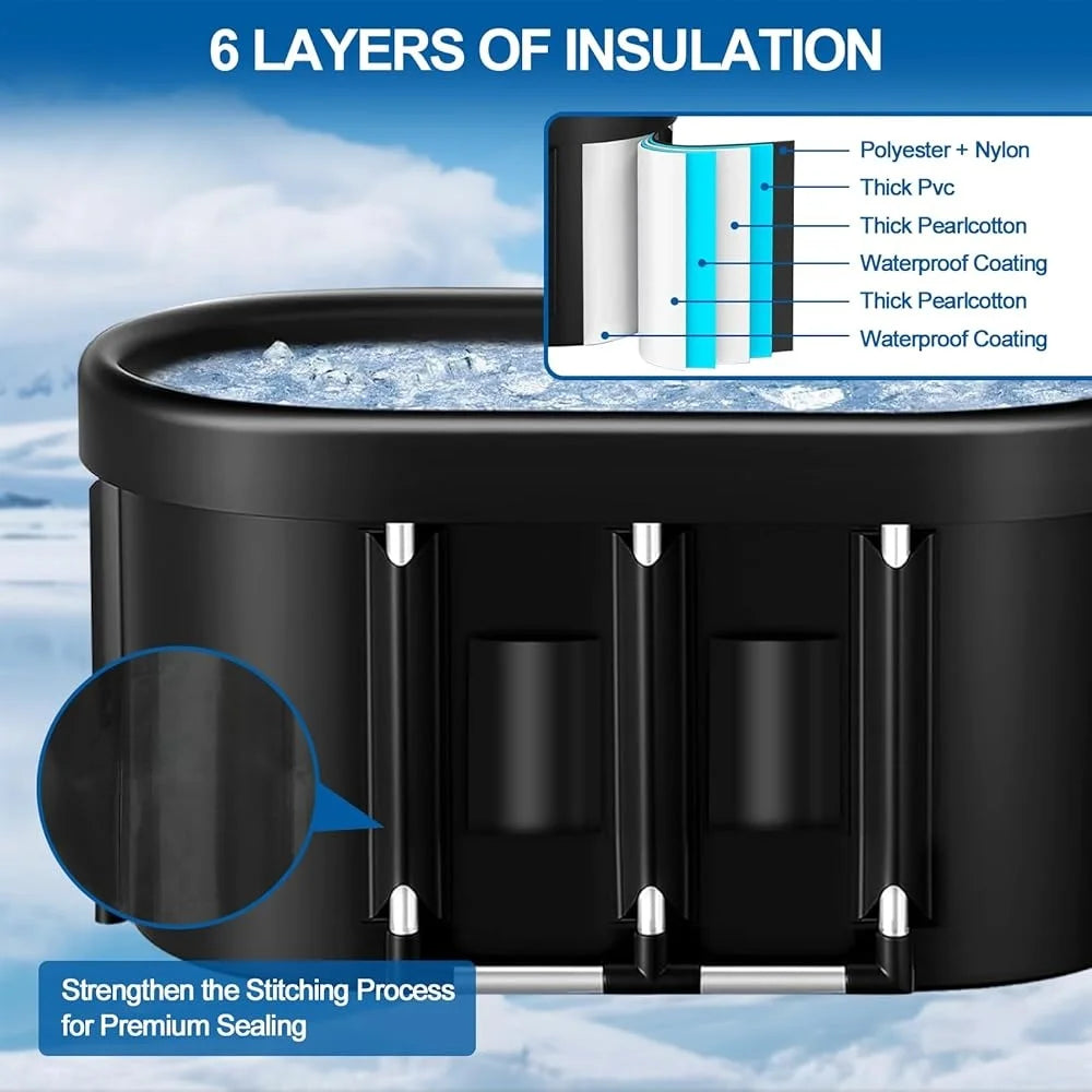 XMSJ Portable Ice Bath Tub Cold Plunge With Durable Cover