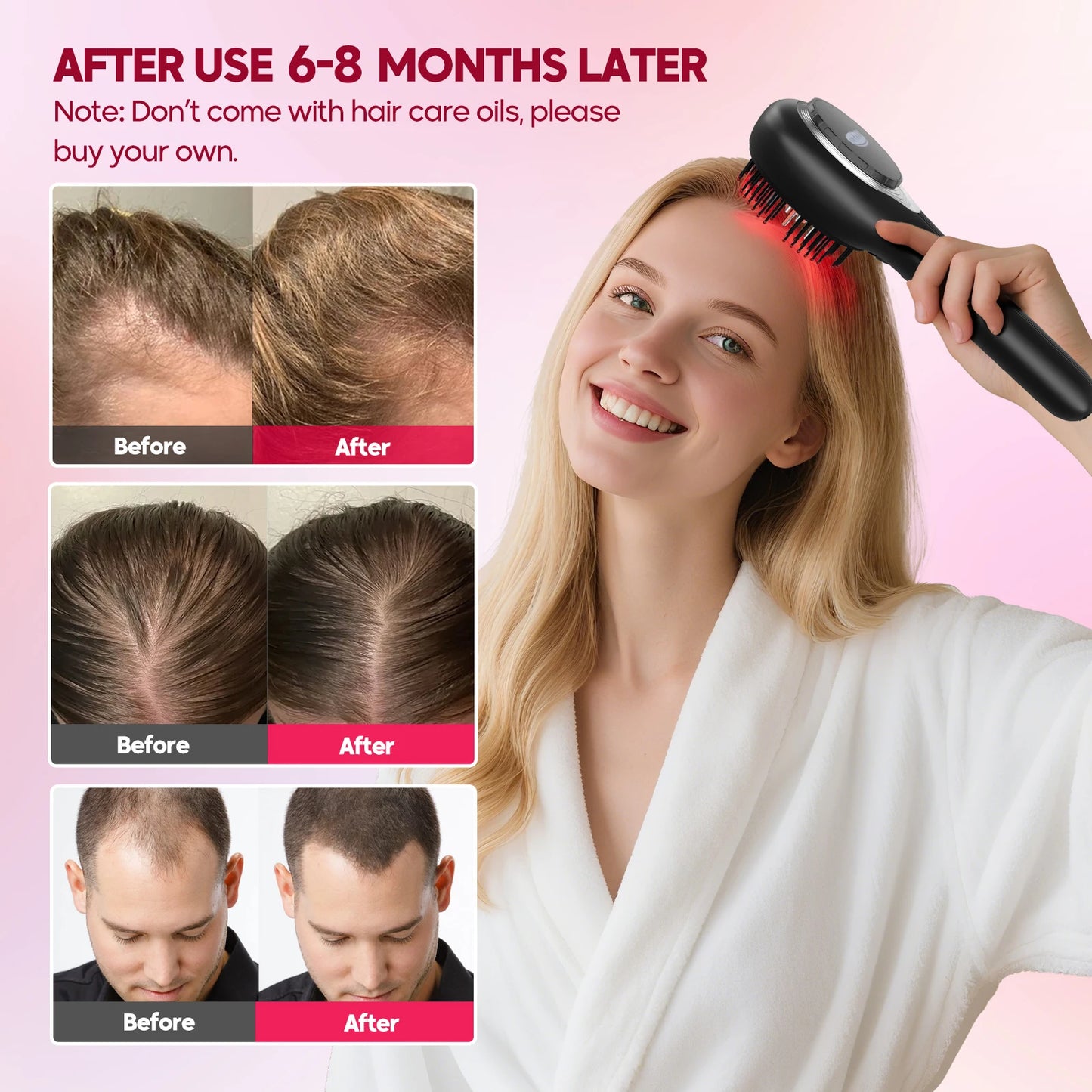 Light Therapy Handheld Comb for Scalp Care