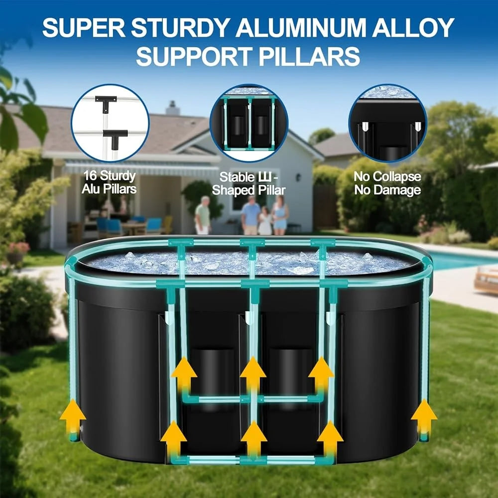 XMSJ Portable Ice Bath Tub Cold Plunge With Durable Cover