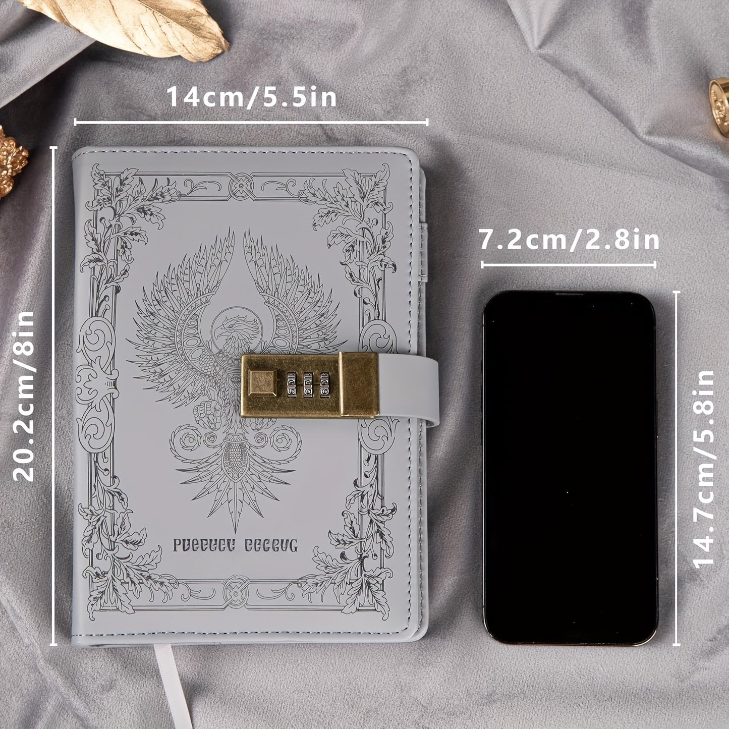Zodiac Moon Journal With Lock Faux Leather Notebook
