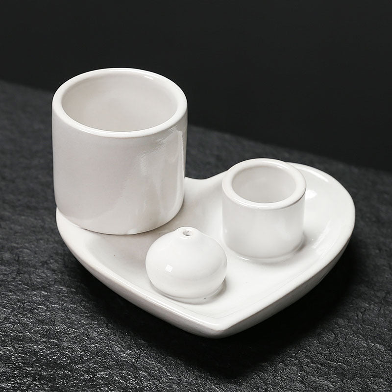 MiniDeal 5-In-1 Ceramic Incense Holder With Ash Tray