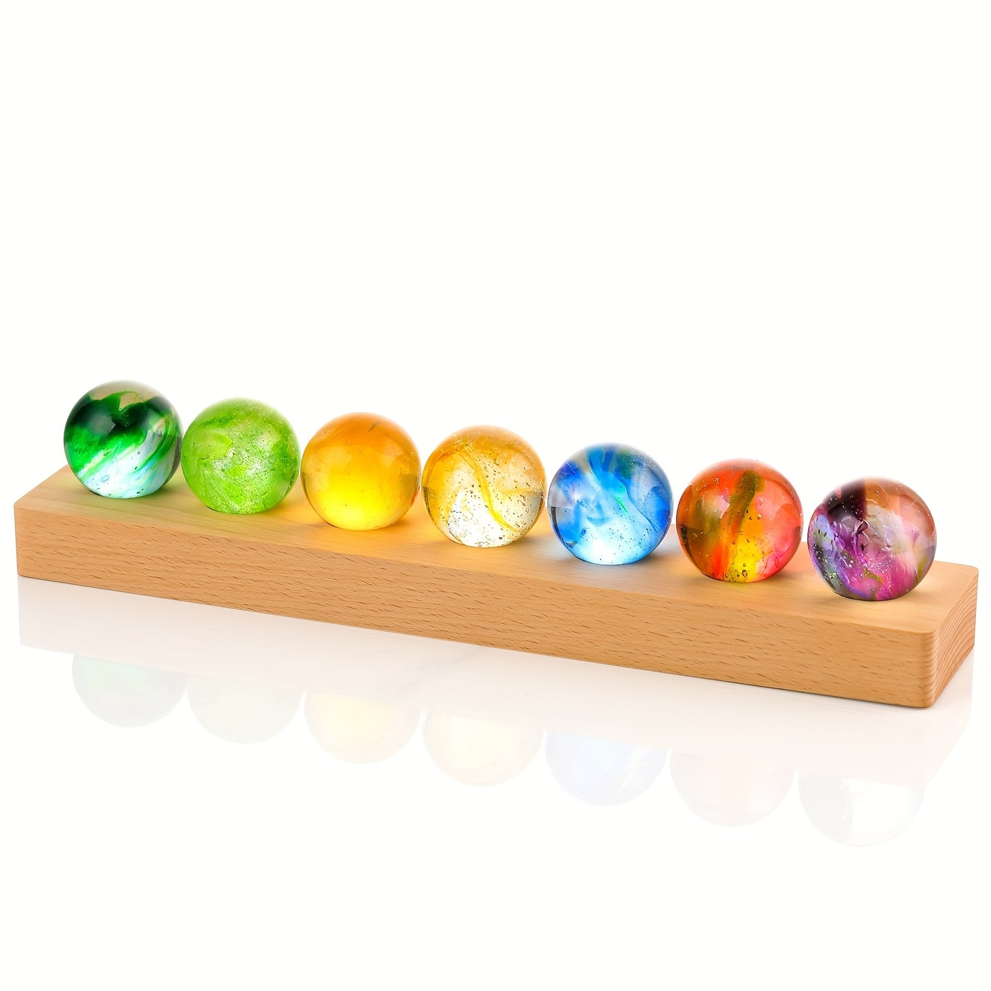 Crystal Crackle Sphere Glowing Base Rainbow Energy Decor