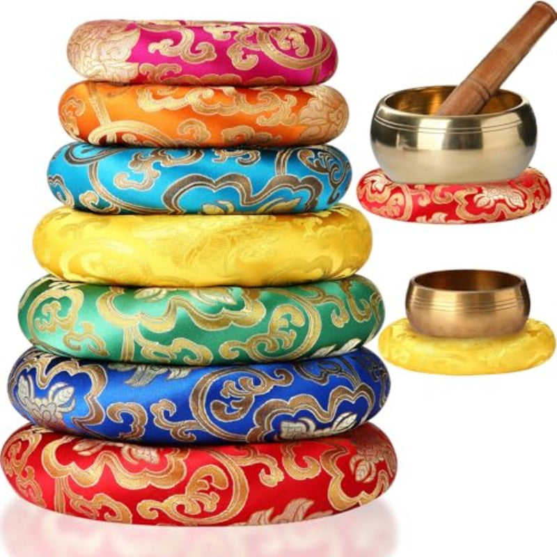 Barydat 7pcs Singing Bowl Cushion Set O Ring Cushion Pillow Pad for 612 Inch Tibetan Crystal Sound Bowl7 Sizes, Meditation Cushion, Sound Bowl Accessories, O Ring Gaskets, Singing Bowl Meditation Set, Crystal Singing Bowl Set