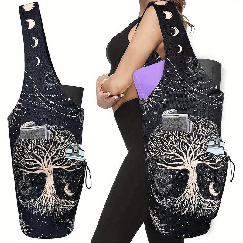 Yoga Mat Carrier Bag With Wet Zipper Pocket And Bottle