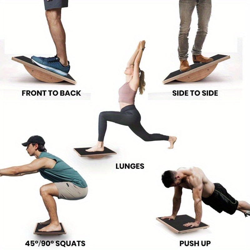 Anti Slip Wooden Balance Board For Adults Core Strength