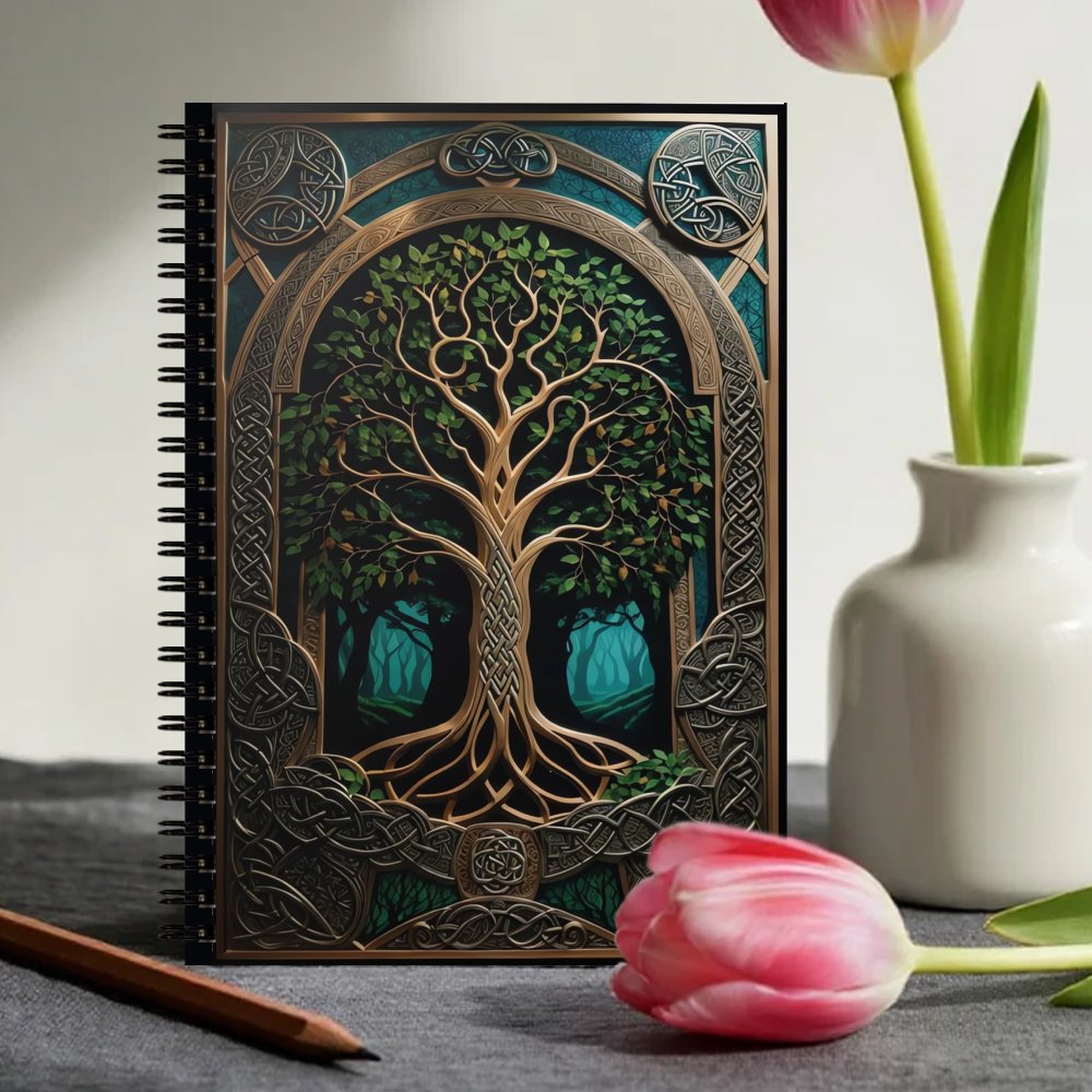 HAROLOEN Celtic Knot Tree of Life Notebook Lined Journal