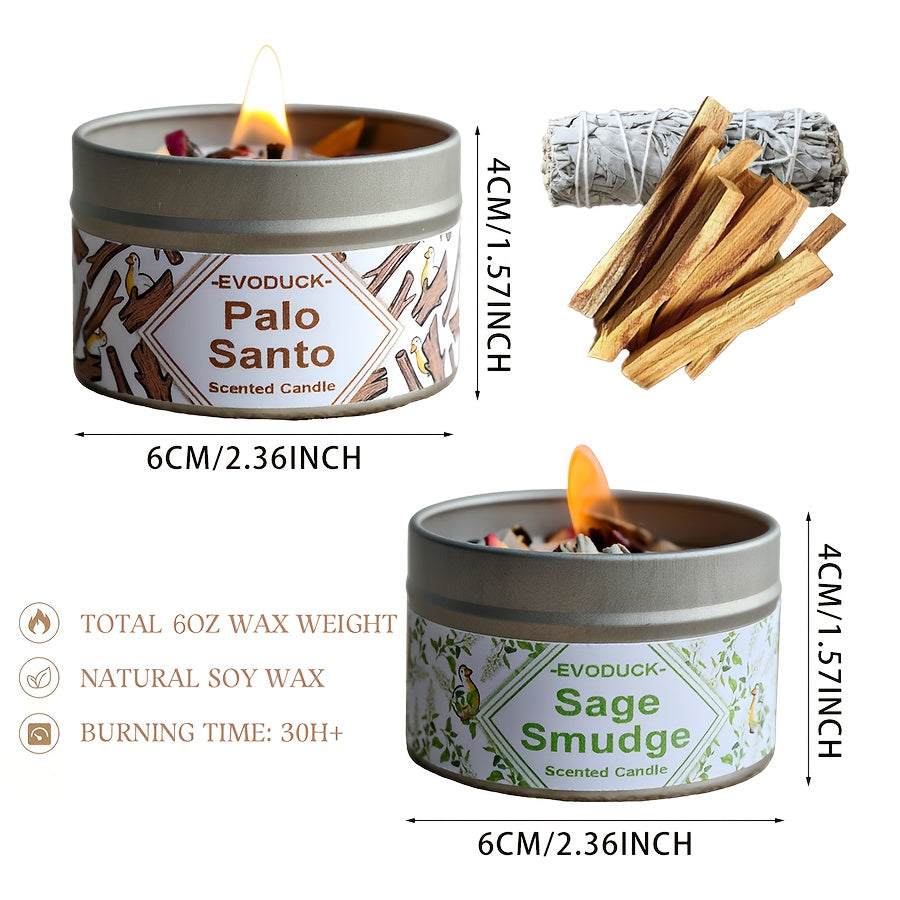 Blossom And Radiate Soy Wax White Sage Palo Santo Candle