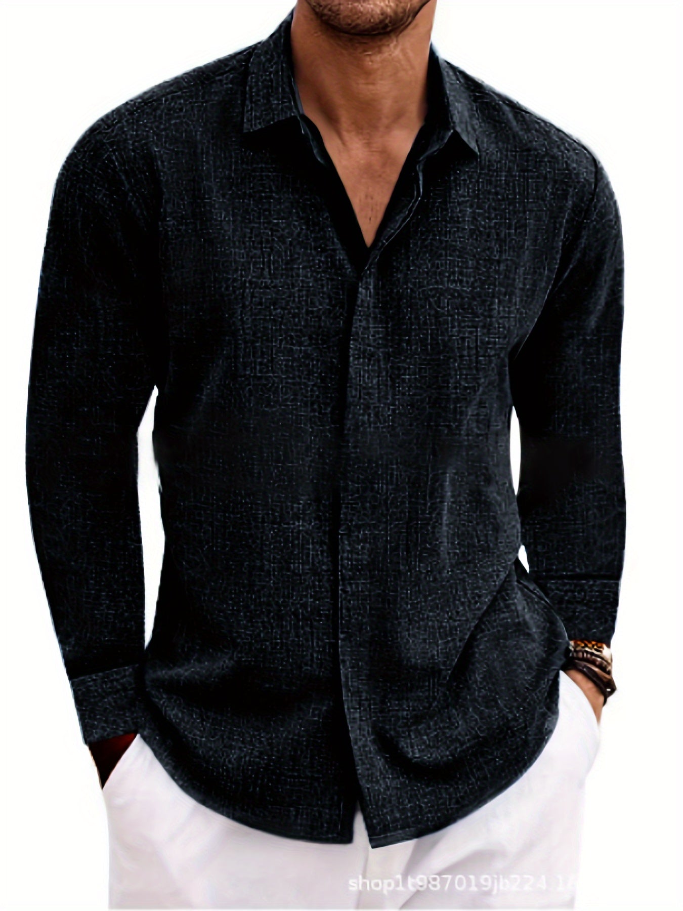 SCACTOCollar Linen-Blend Long Sleeve Shirt For Summer