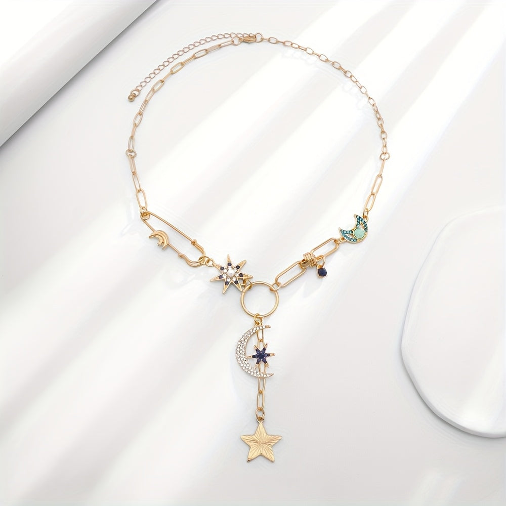 Blossom & Radiate Boho Crescent Moon Pendant Necklace