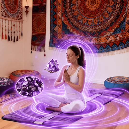 PHYMAT Crystal Pad Amethyst Obsidian Spa Mat For Home
