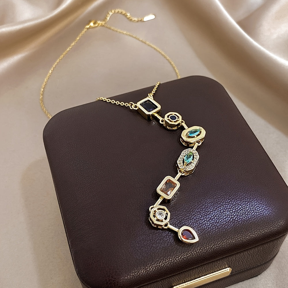 Blossom And Radiate Long Pendant Necklace Gemstones