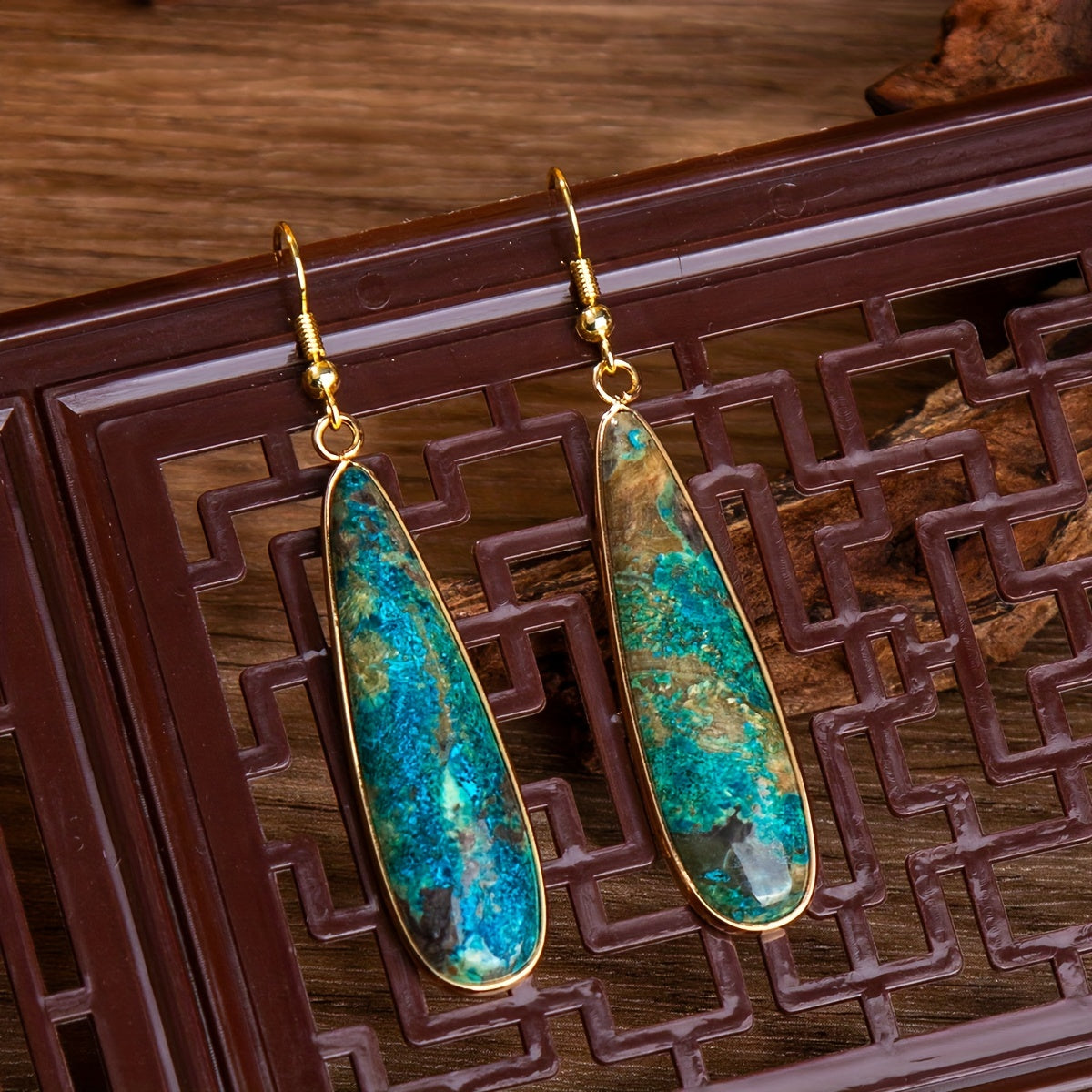 Blossom and Radiate Water Drop Pendant Earrings Boho Gift