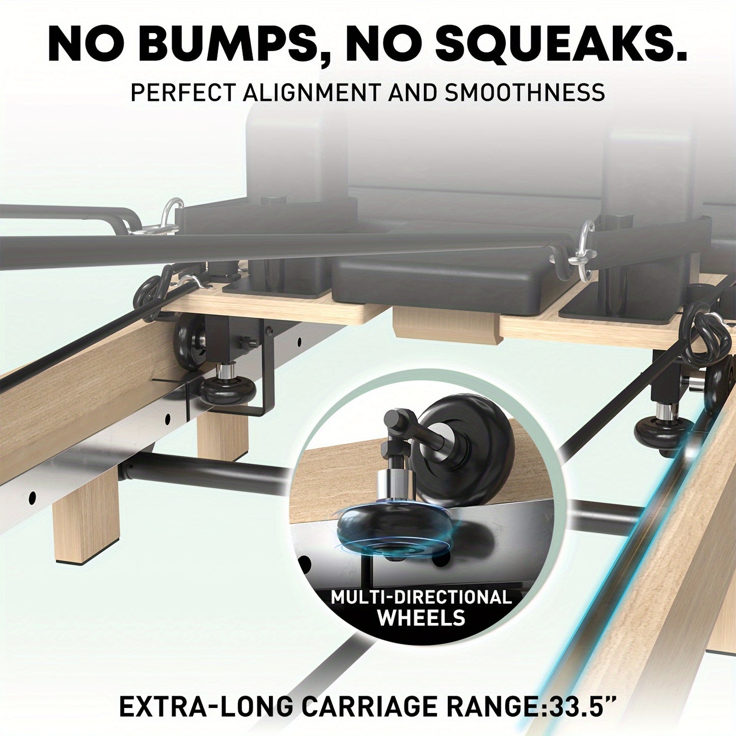 Pilates Reformer Machine With Foldable Design And Wheels