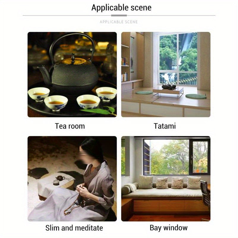 Ergonomic Round Yoga Meditation Mat Soft Straw Cushion