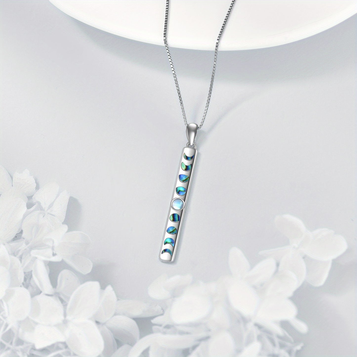 Moon Phase Necklace 925 Silver Moonstone Pendant Jewelry