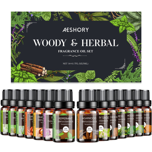 Totatuit Woody And Herbal Essential Oils Set 14 Fragrances