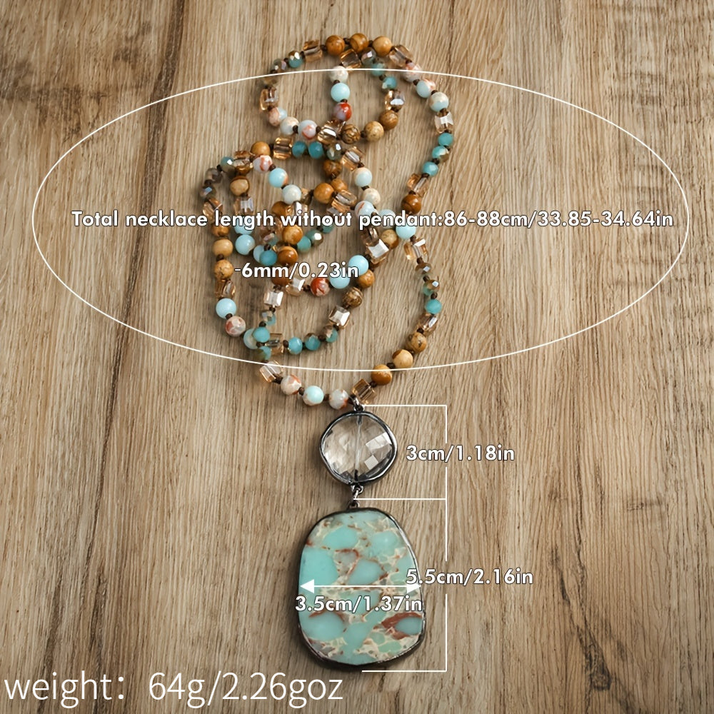 Blossom And Radiate Vintage Bohemian Natural Stone Necklace