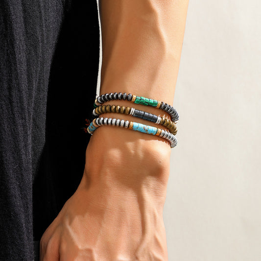 Natural Stone Bead Bracelets Set for Couple Adjustable
