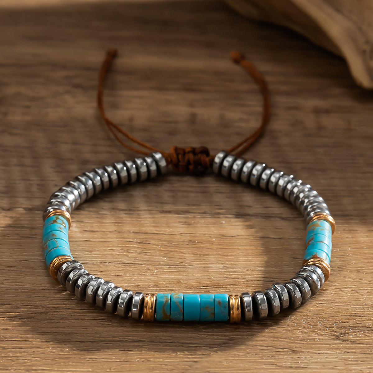 Natural Stone Bead Bracelets Set for Couple Adjustable