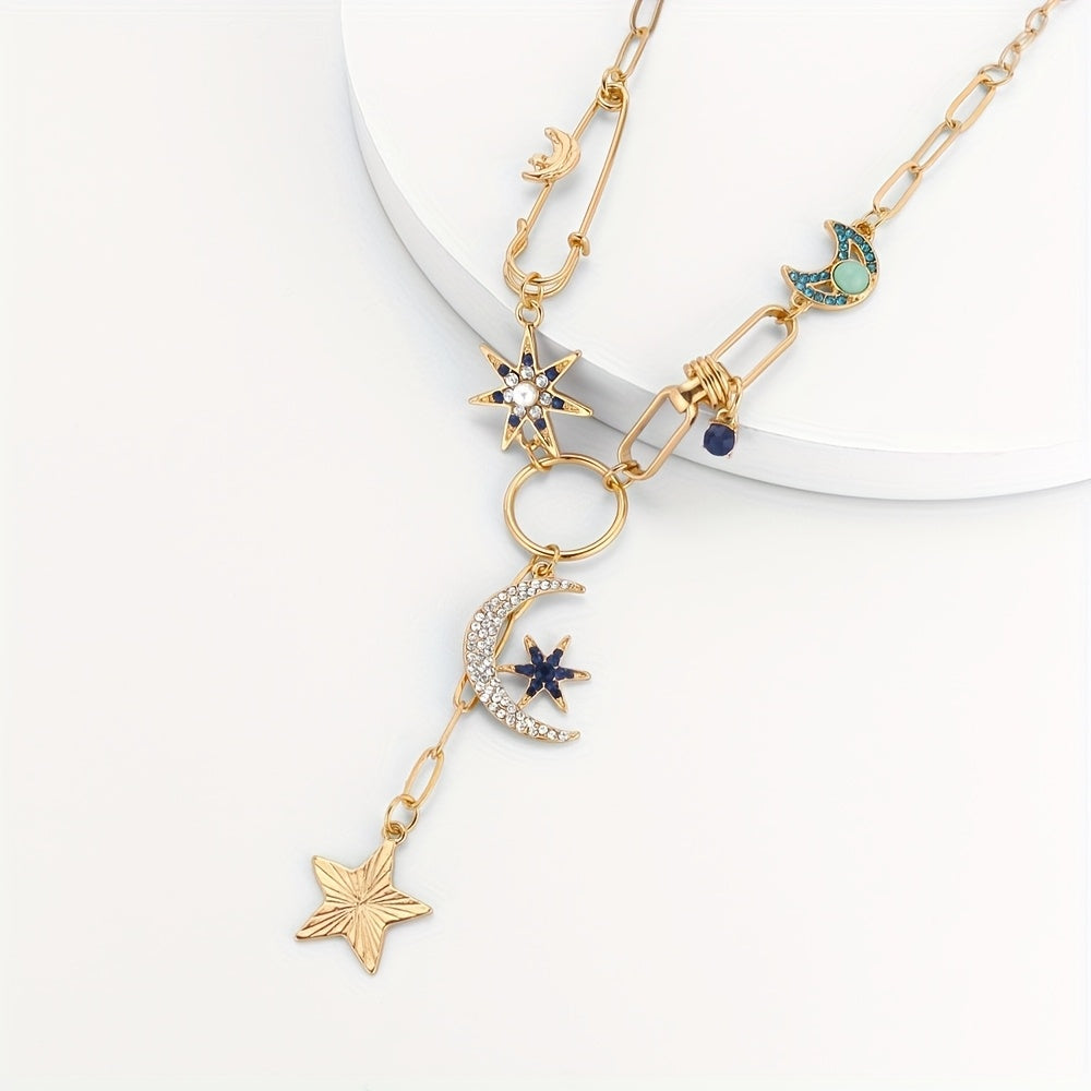 Blossom & Radiate Boho Crescent Moon Pendant Necklace
