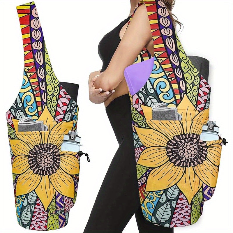 Yoga Mat Carrier Bag With Wet Zipper Pocket And Bottle