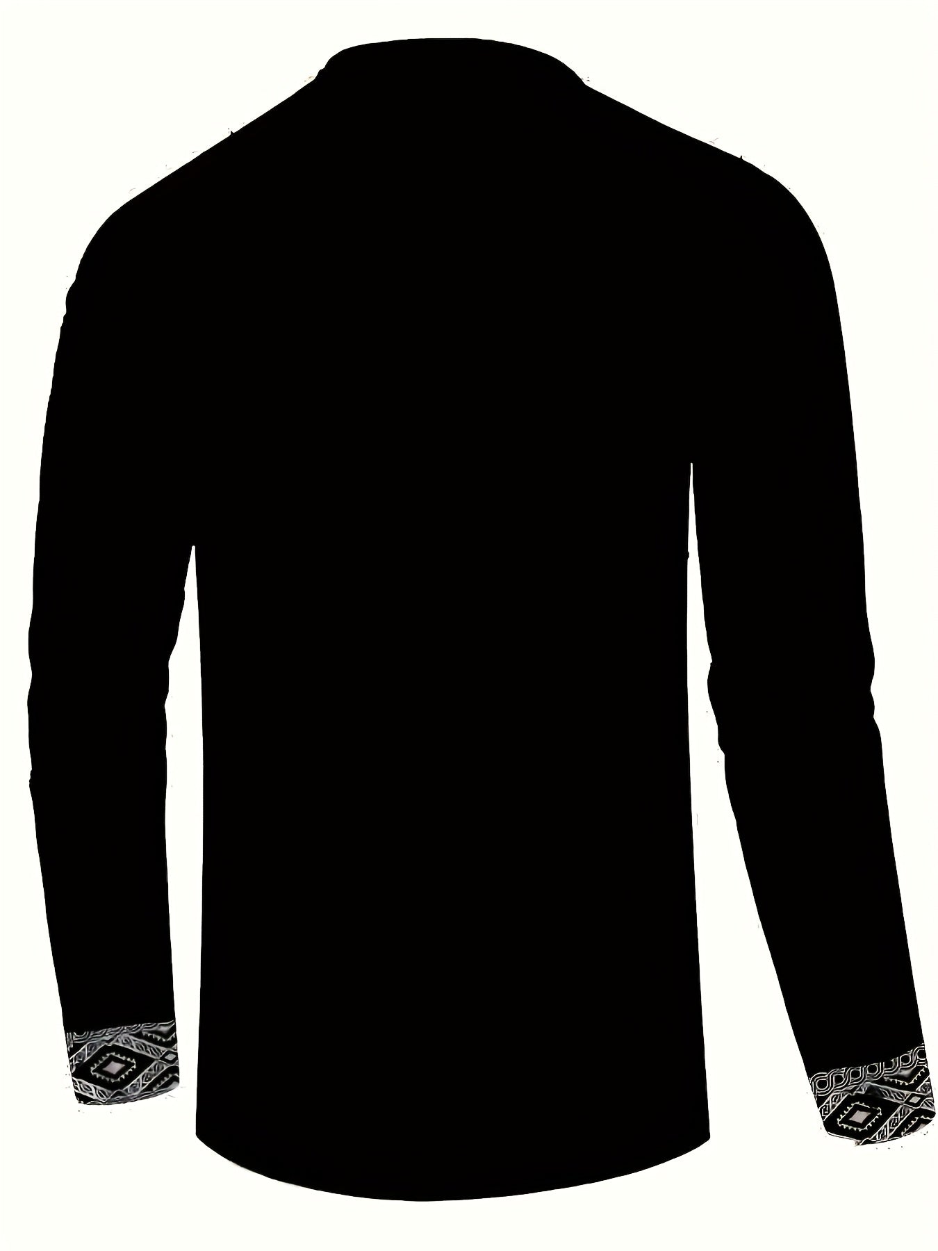 Men's Casual Henley Shirt With 3D Ethnic Print Regular Fit