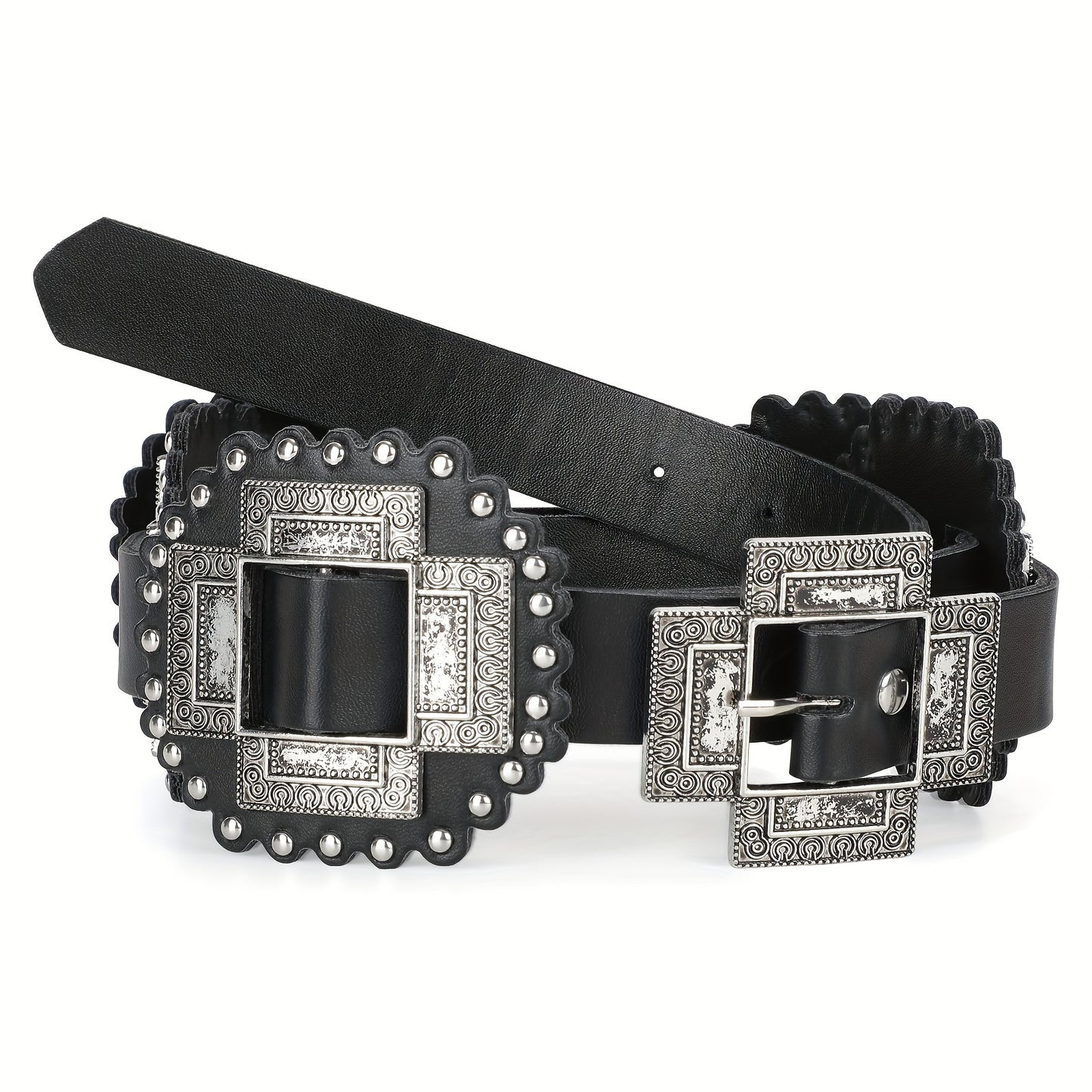 SUOSDEY Western Cross Buckle PU Belt For Women Fashion