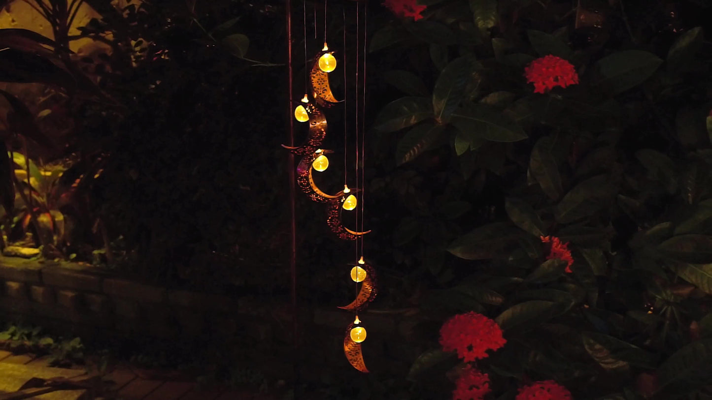 Tryme Solar Moon Wind Chimes Outdoor Lights For Garden