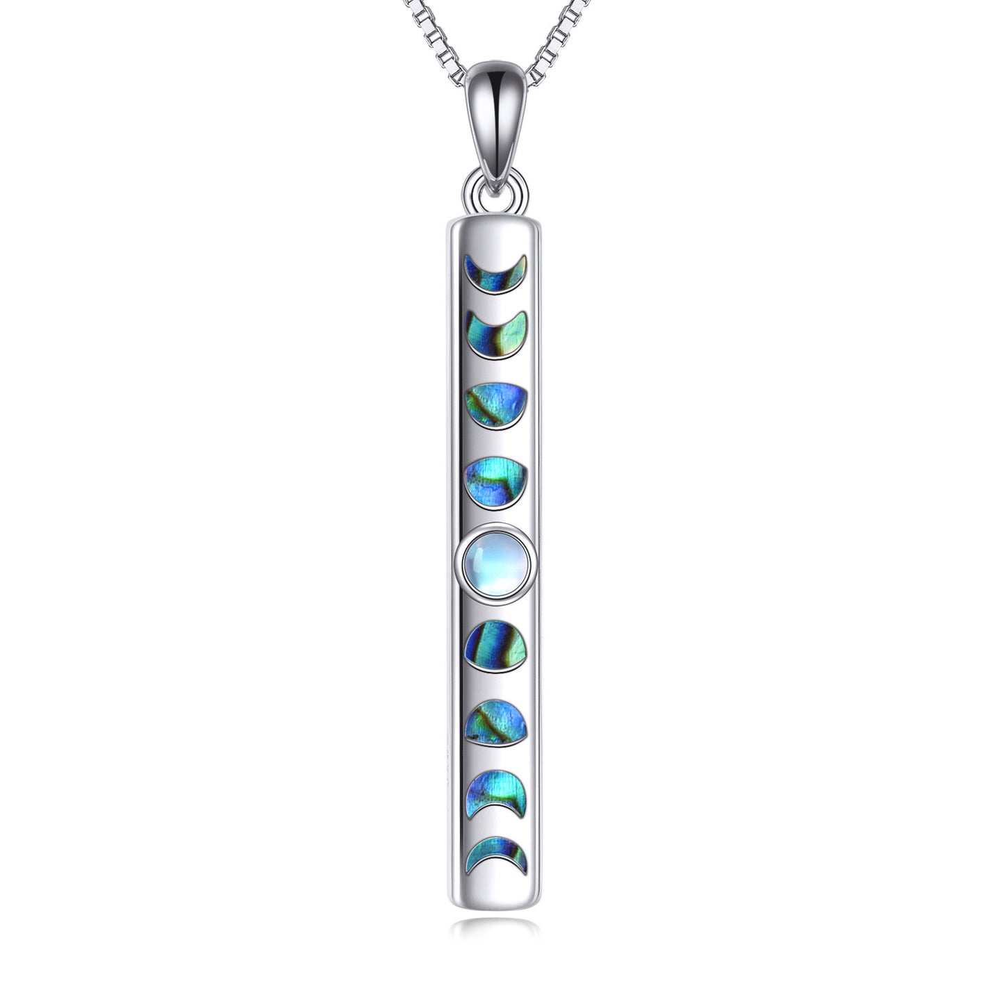 Moon Phase Necklace 925 Silver Moonstone Pendant Jewelry