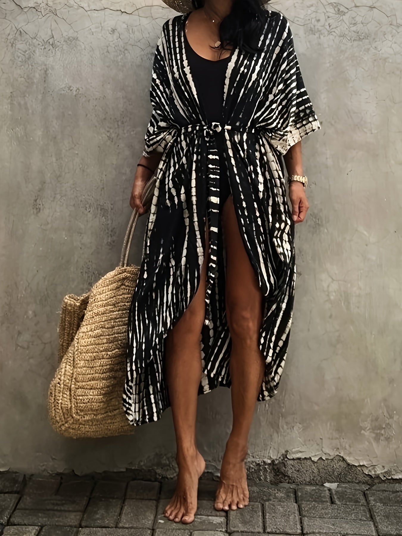 Women's Flowy Beach Chiffon Kimono Bikini Cover Up