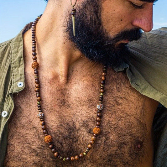 Bohemian Coconut Shell Bead Necklace For Men Vintage