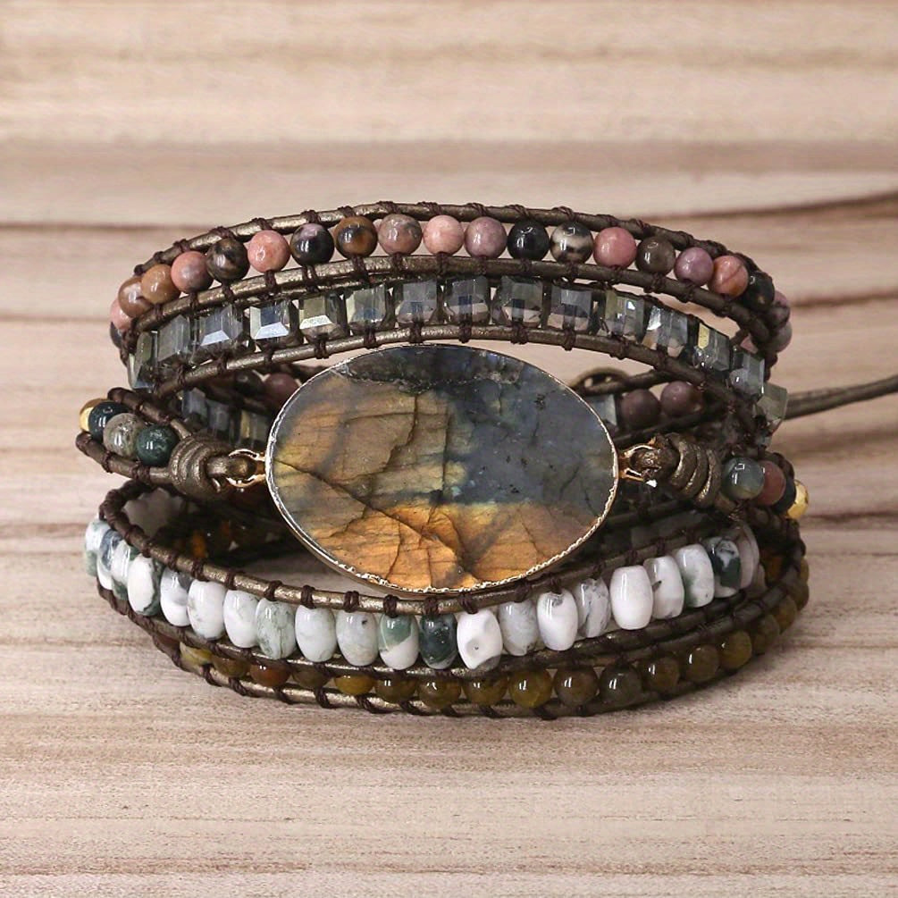 Blossom and Radiate Five Strand Adjustable Wrap Bracelet