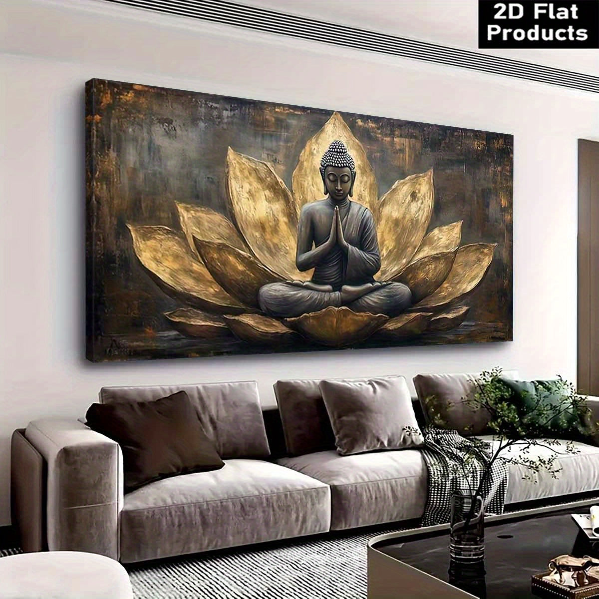 Buddha Meditation Canvas Wall Art Ready To Hang Wood Frame
