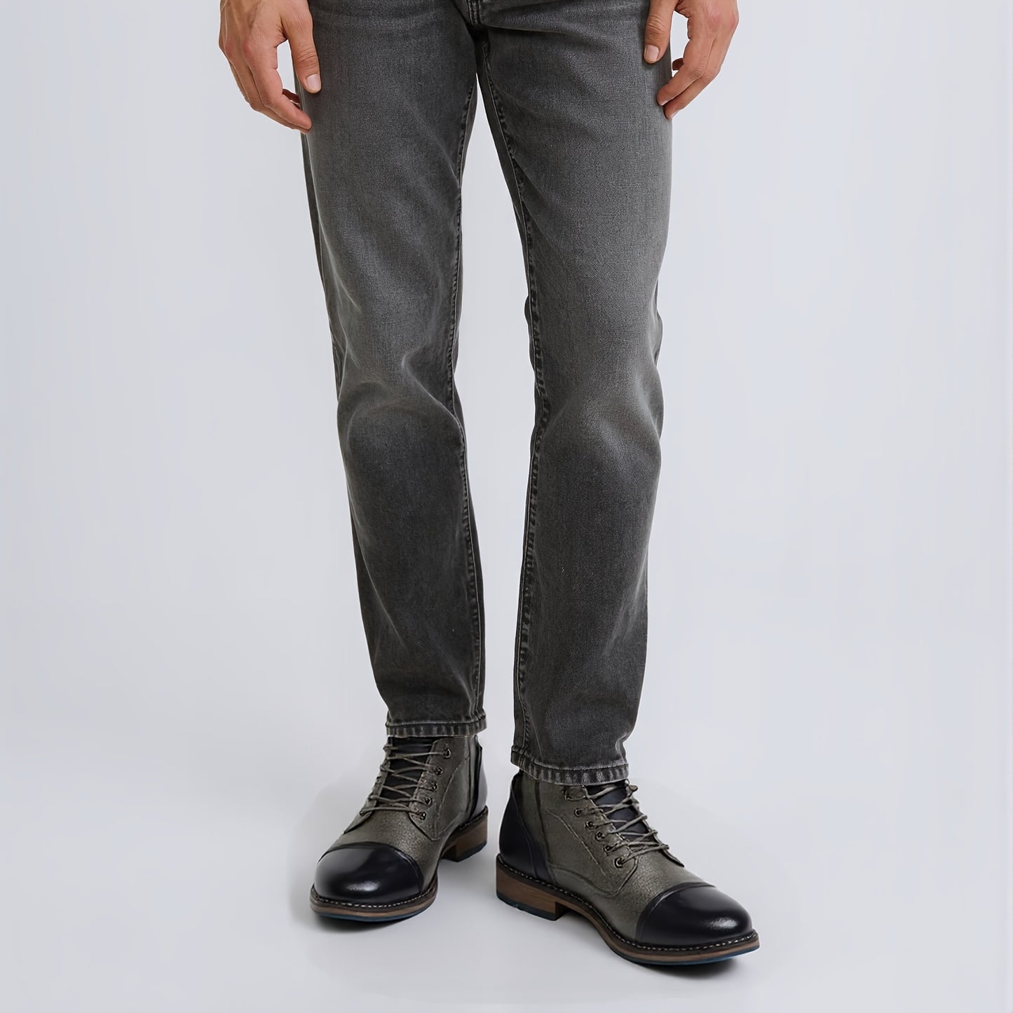 Men's Tooling Boots Vintage Casual High Top Motorcycle Boots With Thick Soles British Style